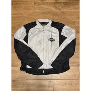 Harley Davidson Jacket Motorcycle Biker Logo Zip Up Vintage Gray - XXL
